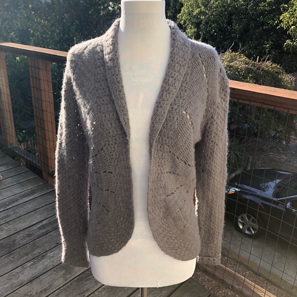 Carole Little Gray Chunky Starburst Knit Cardigan - Picture 4 of 7